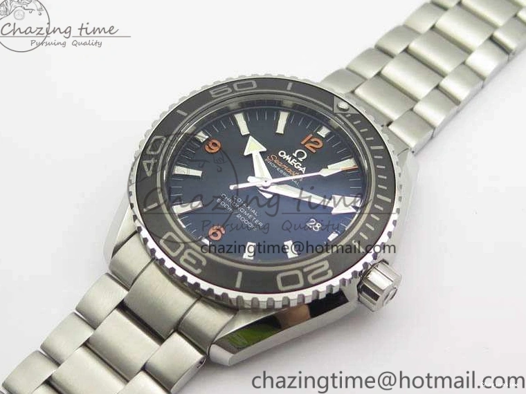0508 Planet Ocean Pro 45mm OMF 1:1 Best Edition Orange Marker On SS Bracelet A8500 (Black Balance Wheel) Durable 8141